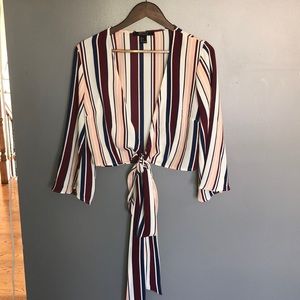 Flowy Striped Dressy Crop Top - Perfect Condition